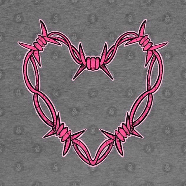 Pink barbed wire heart by weilertsen